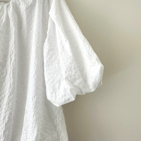AYR The Puff Puff Sleeve Top Blouse - White Small - Picture 6 of 11